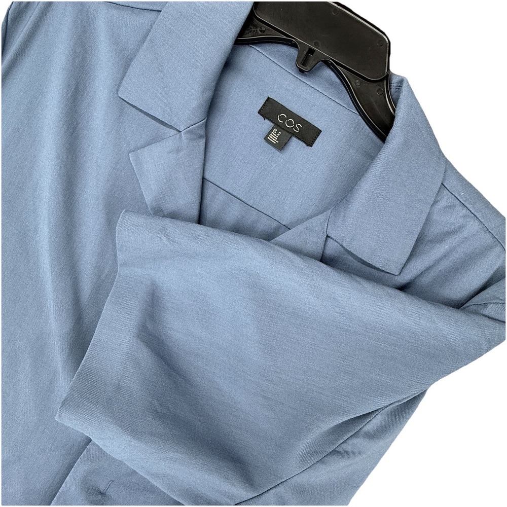 COS Mens Button Up shirt Blue wool medium